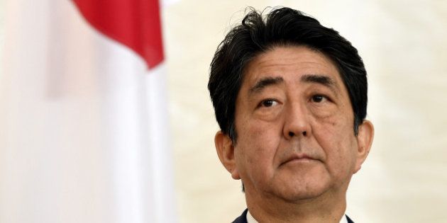 Japanese Prime Minister Shinzo Abe attends a press conference at the Presidential Palace in Helsinki, Finland July 10, 2017. Lehtikuva/Jussi Nukari via REUTERS ATTENTION EDITORS - THIS IMAGE WAS PROVIDED BY A THIRD PARTY. NO THIRD PARTY SALES. NOT FOR USE BY REUTERS THIRD PARTY DISTRIBUTORS. FINLAND OUT.