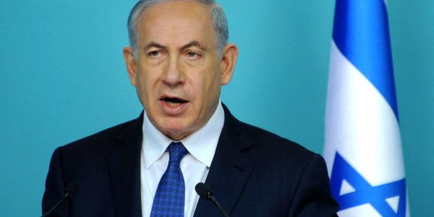 Israel's Prime Minister Benjamin Netanyahu makes statements during a press conference at the prime minister's office in Jerusalem, Wednesday, April 1, 2015. (AP Photo/Debbie Hill, Pool)