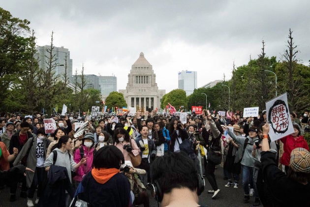 国会前での抗議集会（2018年4月14日）