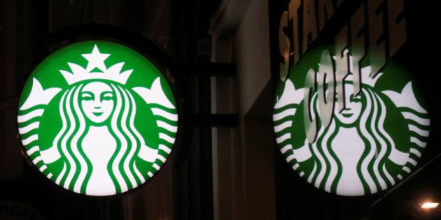 A Starbucks logo is seen at a Starbucks coffee shop in Vienna, Austria, December 27, 2016. REUTERS/Leonhard Foeger