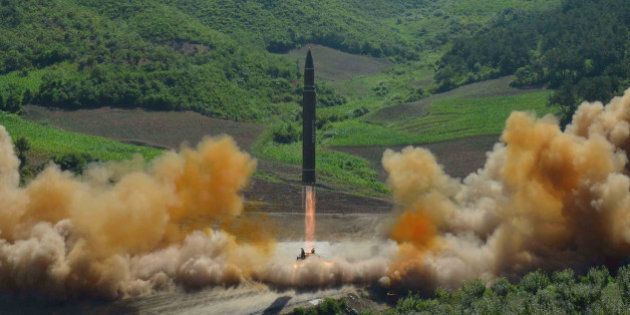 The intercontinental ballistic missile Hwasong-14 is seen during its test launch in this undated photo released by North Korea's Korean Central News Agency (KCNA) in Pyongyang, July, 4 2017. KCNA/via REUTERS ATTENTION EDITORS - THIS IMAGE WAS PROVIDED BY A THIRD PARTY. REUTERS IS UNABLE TO INDEPENDENTLY VERIFY THIS IMAGE. NO THIRD PARTY SALES. SOUTH KOREA OUT. TPX IMAGES OF THE DAY