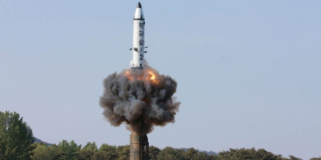 The scene of the intermediate-range ballistic missile Pukguksong-2's launch test in this undated photo released by North Korea's Korean Central News Agency (KCNA) May 22, 2017. KCNA/via REUTERS ATTENTION EDITORS - THIS IMAGE WAS PROVIDED BY A THIRD PARTY. EDITORIAL USE ONLY. REUTERS IS UNABLE TO INDEPENDENTLY VERIFY THIS IMAGE. NO THIRD PARTY SALES. SOUTH KOREA OUT.