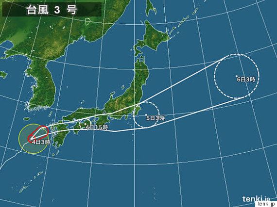 台風3号 長崎県の一部が強風域に 今後の進路は ハフポスト