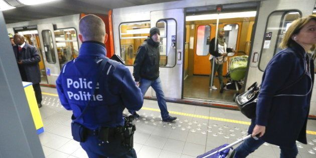 A Belgian police officer patrols in a metro station in Brussels, a week after the bomb attacks at the Brussels metro and Belgian international airport of Zaventem, in Brussels Belgium, March 29, 2016. REUTERS/Yves Herman