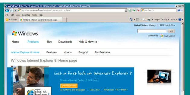 This is an image of a page on the Microsoft Internet Explorer 8 Web site taken Thursday March 19, 2009 announcing the release of a new version of Internet Explorer adding features meant to speed up common Web surfing tasks and bringing the browser's security measures in line with those of major competitors. Internet Explorer 8, which marks Microsoft's first major browser update since August 2006, takes a stab at fixing many of the small annoyances people encounter every day. (AP Photo)
