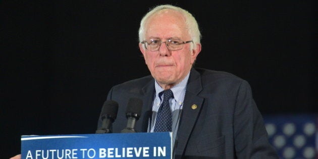 ATLANTA, GA - FEBRUARY 16: Democratic Presidentail Candidate Sen. Bernie Sanders speaks during the Bernie Sanders HBCU Tour and Rally at Atlanta University Center on February 16, 2016 in Atlanta, Georgia. (Photo by Prince Williams/WireImage)