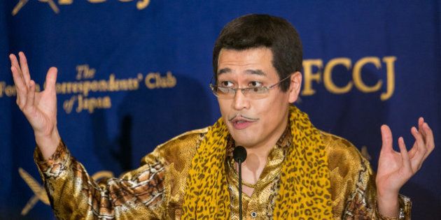 TOKYO, JAPAN - OCTOBER 28: PIKOTARO speaks to the press on October 28, 2016 in Tokyo, Japan. PIKOTARO spoke to the foreign press in Japan on his song Pen Pineapple Apple Pen, or PPAP. (Photo by Christopher Jue/Getty Images)