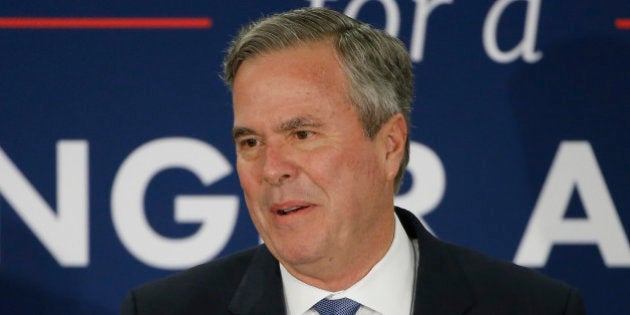 Republican presidential candidate, former Florida Gov. Jeb Bush speaks at his South Carolina Republican presidential primary rally in Columbia, S.C., Saturday, Feb. 20, 2016. Bush says he is ending his bid for the White House. (AP Photo/Matt Rourke)