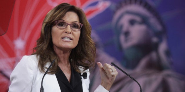 NATIONAL HARBOR, MD - FEBRUARY 26: Former Alaska Governor Sarah Palin addresses the 42nd annual Conservative Political Action Conference (CPAC) February 26, 2015 in National Harbor, Maryland. Conservative activists attended the annual political conference to discuss their agenda. (Photo by Alex Wong/Getty Images)