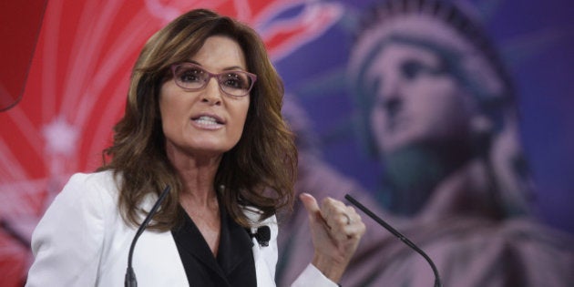 NATIONAL HARBOR, MD - FEBRUARY 26: Former Alaska Governor Sarah Palin addresses the 42nd annual Conservative Political Action Conference (CPAC) February 26, 2015 in National Harbor, Maryland. Conservative activists attended the annual political conference to discuss their agenda. (Photo by Alex Wong/Getty Images)