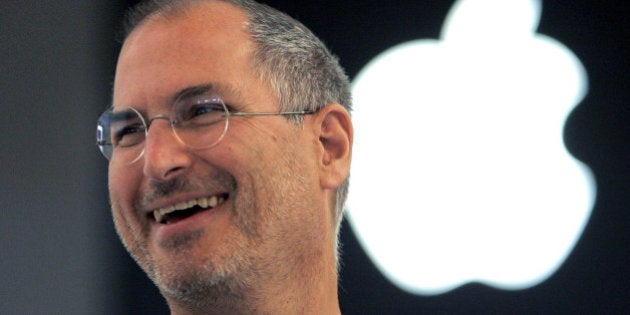 FILE - In this Sept. 20, 2005 file photo, Apple co-founder Steve Jobs smiles after a press conference as he opens the Apple Expo in Paris. Since his death in 2011, Jobs has been the subject of documentaries, books, a film, even a graphic novel. Now the technology pioneer will be the focus of an upcoming opera. In front of the Sangre de Cristo mountains in northern New Mexico, the Santa Fe Opera announced Wednesday, Aug. 5, that its latest commission will be based on the man who helped revolutionize personal computers, the music business and, of course, brought the world the iPhone. (AP Photo/Christophe Ena, File)