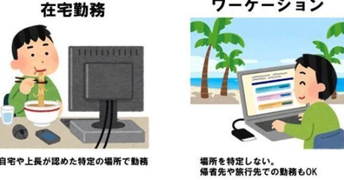 ワーケーションとは イラスト解説 Jalが7月から導入へ ハフポスト