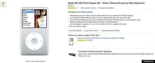 iPod classic、販売終了後に価格高騰 数倍の値段でも買う理由は