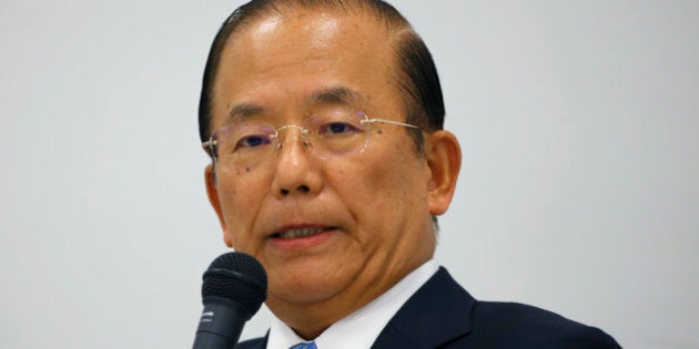 Tokyo 2020 Olympics CEO Toshiro Muto speaks during a press conference in Tokyo, Tuesday, Sept. 1, 2015. Tokyo Olympic organizers are expected to scrap the logo for the 2020 Games on Tuesday following another allegation its Japanese designer might have used copied materials in presentations of the design.(AP Photo/Shizuo Kambayashi)