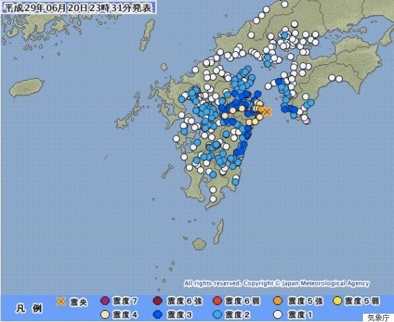 地震情報 大分で震度5強 熊本 宮崎で震度4 震源は豊後水道 ハフポスト