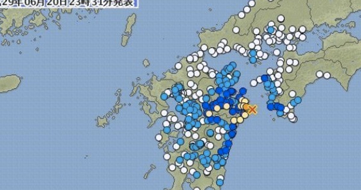 地震情報 大分で震度5強 熊本 宮崎で震度4 震源は豊後水道 ハフポスト