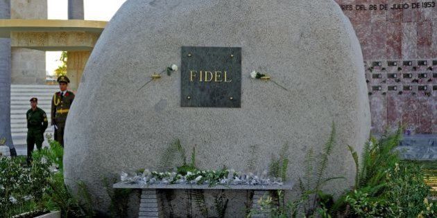 View of Fidel Castro's tomb at the Santa Ifigenia cemetery in Santiago de Cuba on December 4, 2016. Fidel Castro's ashes were buried alongside national heroes in the cradle of his revolution, as Cuba opens a new era without the communist leader who ruled the island for decades. / AFP / YAMIL LAGE (Photo credit should read YAMIL LAGE/AFP/Getty Images)