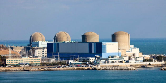 The Kori nuclear power plant in Busan, southeast of Seoul, is seen in this picture released by the plant to Reuters on April 14, 2011. South Korea's oldest nuclear reactor has been shut down due to a glitch in the plant's electric circuits, an official said on Thursday, amid rising concerns about nuclear safety after Japan's nuclear crisis. There were no radiation leaks from the plant on the peninsula's southeast coast, the operator said. Reactor One at the Kori nuclear power plant, which began operation in 1978, has been down since Tuesday when the electric circuit malfunction was discovered and repairs will likely continue through Friday, the power plant official said, asking not be named. REUTERS/Kori Nuclear Power Plant/Handout (SOUTH KOREA - Tags: ENVIRONMENT BUSINESS ENERGY) FOR EDITORIAL USE ONLY. NOT FOR SALE FOR MARKETING OR ADVERTISING CAMPAIGNS. THIS IMAGE HAS BEEN SUPPLIED BY A THIRD PARTY. IT IS DISTRIBUTED, EXACTLY AS RECEIVED BY REUTERS, AS A SERVICE TO CLIENTS