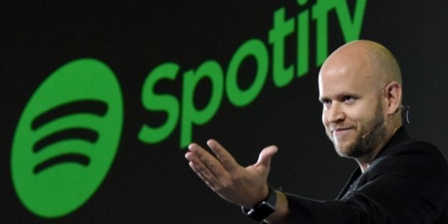 Daniel Ek, CEO of Swedish music streaming service Spotify, gestures as he makes a speech at a press conference in Tokyo on September 29, 2016. Spotify kicked off its services in Japan on September 29. / AFP / TORU YAMANAKA (Photo credit should read TORU YAMANAKA/AFP/Getty Images)