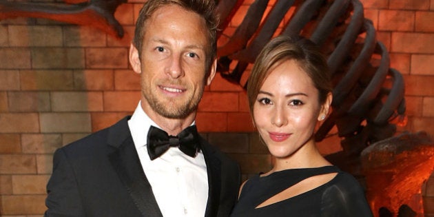 LONDON, ENGLAND - JUNE 27: Jessica Michibata and Jenson Button at the inaugural Walkabout Foundation gala, drinks by Boujis, London at Natural History Museum on June 27, 2015 in London, England. (Photo by David M. Benett/Getty Images for the Walkabout Foundation)