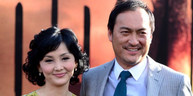 HOLLYWOOD, CA - MAY 08: Kaho Minami (L) and actor Ken Watanabe attend the premiere of Warner Bros. Pictures and Legendary Pictures' 'Godzilla' at Dolby Theatre on May 8, 2014 in Hollywood, California. (Photo by Frazer Harrison/Getty Images)