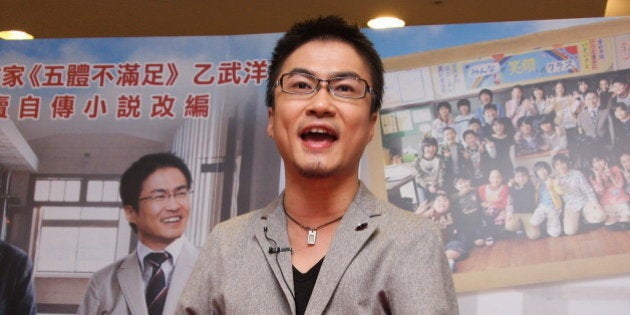 TAIWAN, CHINA - APRIL 21: (CHINA MAINLAND OUT) Japanese writer Hirotada Ototake propagandized movie that adapted from his book on Sunday April 21, 2013 in Taipei, Taiwan, China. (Photo by TPG/Getty Images)