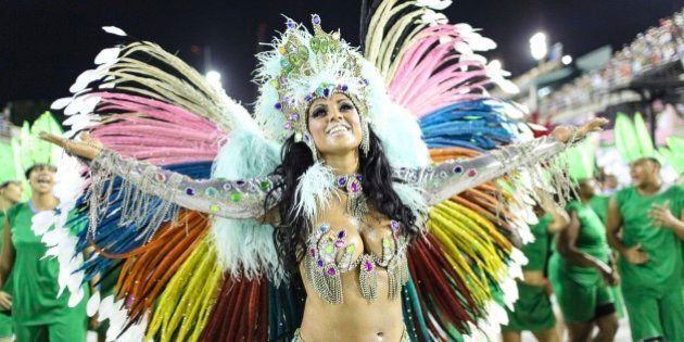 RIO DE JANEIRO, BRAZIL - FEBRUARY 06: A woman of the Caprichosos de Pilares samba school performs during the second day of parades as part of Rio Carnival 2016 at Sapucai Sambadrome on February 06, 2016 in Rio de Janeiro, Brazil. (Photo by Vanessa Carvalho/Brazil Photo Press/LatinContent/Getty Images)