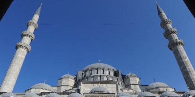 ISTANBUL, TURKEY - JUNE 17: A view of the courtyard in the Sulymaniye Mosque on June 17, 2013 in Istanbul, Turkey. (Photo by Jamie McDonald - FIFA/FIFA via Getty Images)