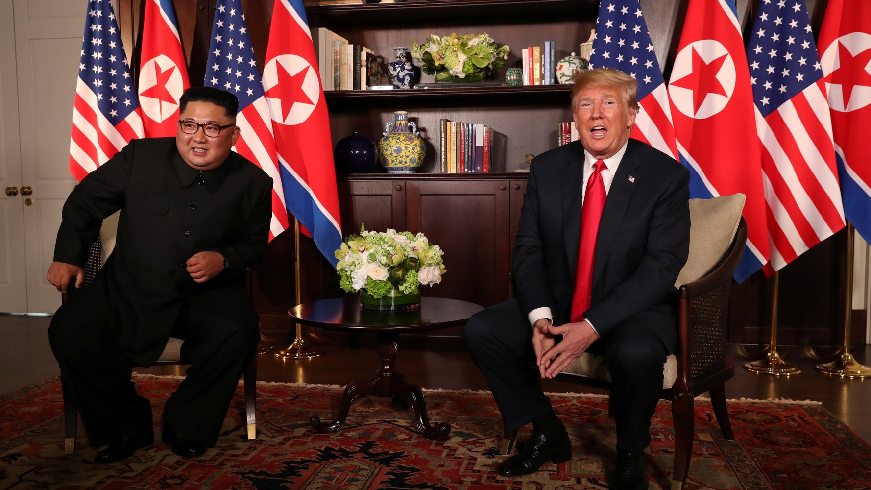 トランプ氏「会談は成功する」、金正恩氏「簡単な道のりではなかった