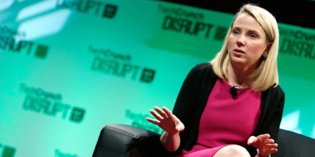 NEW YORK, NY - MAY 07: Yahoo! CEO, Marissa Mayer speaks at TechCrunch Disrupt NY 2014 - Day 3 on May 7, 2014 in New York City. (Photo by Brian Ach/Getty Images for TechCrunch)