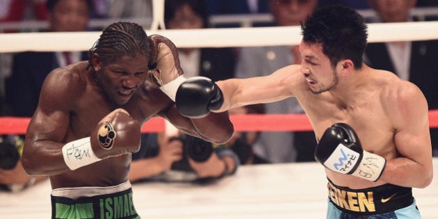 TOKYO, JAPAN - MAY 20: Ryota Murata of Japan punches Hassan N'Dam N'Jikam of France during the WBA World Middleweight title bout between Hassan N'Dam N'Jikam and Ryota Murata at Ariake Colosseum on May 20, 2017 in Tokyo, Japan. (Photo by Matt Roberts/Getty Images)