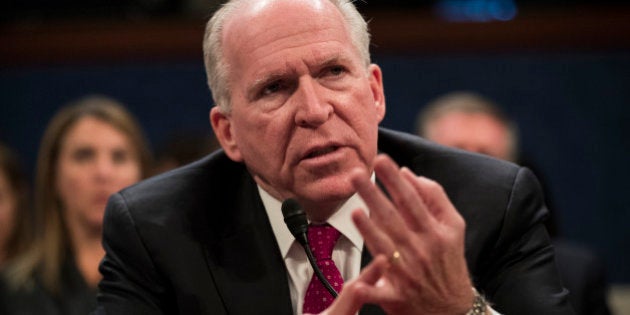 WASHINGTON, DC - MAY 23: Former Director of the U.S. Central Intelligence Agency (CIA) John Brennan testifies before the House Permanent Select Committee on Intelligence on Capitol Hill, May 23, 2017 in Washington, DC. Brennan is discussing the extent of Russia's meddling in the 2016 U.S. presidential election and possible ties to the campaign of President Donald Trump. (Photo by Drew Angerer/Getty Images)