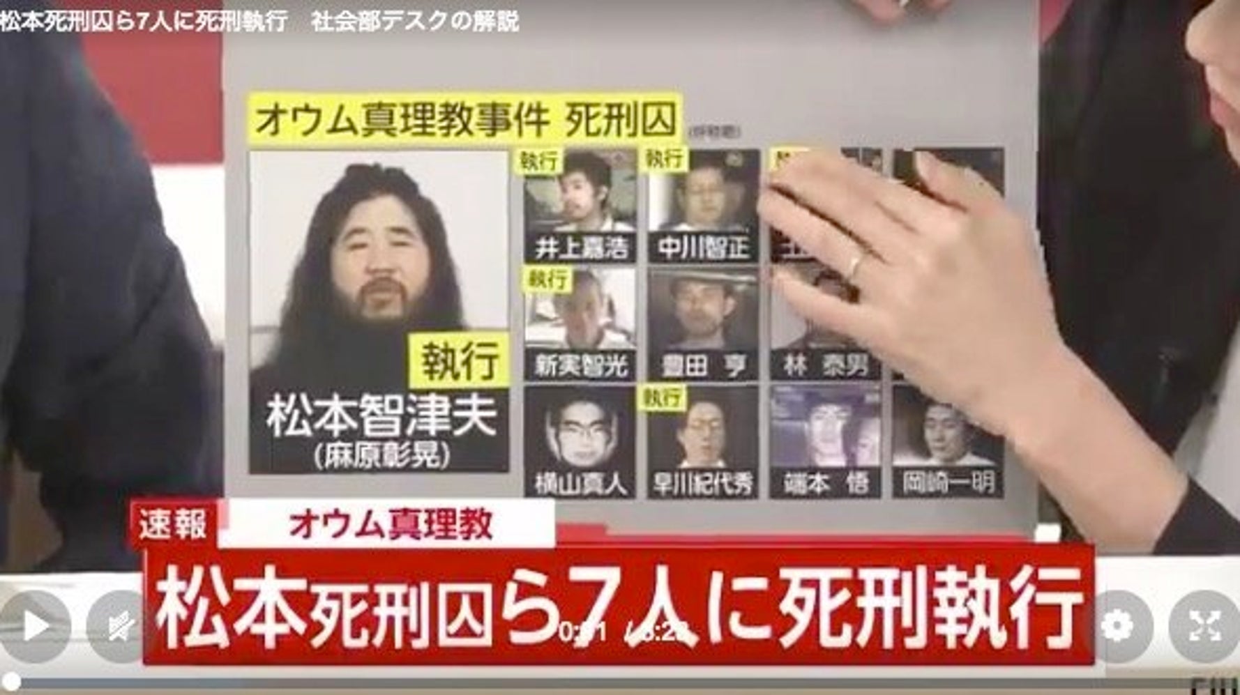 オウム7人の死刑執行 顔写真に 執行 のシール貼る テレビの演出が物議醸す ハフポスト