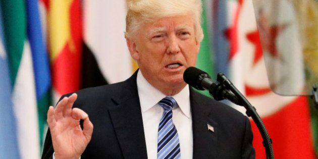 U.S. President Donald Trump delivers a speech during Arab-Islamic-American Summit in Riyadh, Saudi Arabia May 21, 2017. REUTERS/Jonathan Ernst