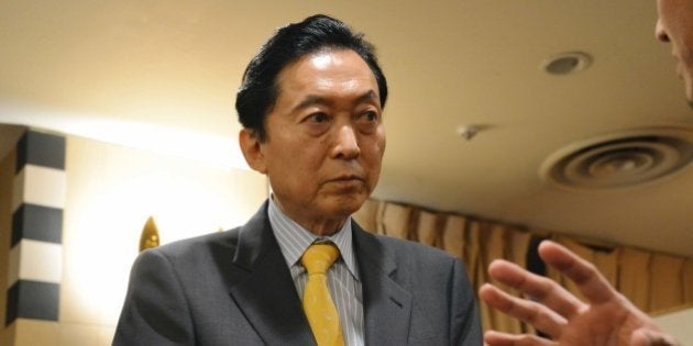 Japan's former prime minister Yukio Hatoyama attends a news conference at the Foreign Correspondents' Club of Japan in Tokyo 22 April 2015. (Photo by Hitoshi Yamada/NurPhoto) (Photo by NurPhoto/NurPhoto via Getty Images)