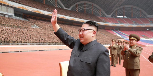 North Korean leader Kim Jong Un waves to the members of the Korean People's Army in this undated photo released by North Korea's Korean Central News Agency (KCNA) May 13, 2017. KCNA/via REUTERS ATTENTION EDITORS - THIS PICTURE WAS PROVIDED BY A THIRD PARTY. REUTERS IS UNABLE TO INDEPENDENTLY VERIFY THIS IMAGE. FOR EDITORIAL USE ONLY. NOT FOR USE BY REUTERS THIRD PARTY DISTRIBUTORS. SOUTH KOREA OUT.