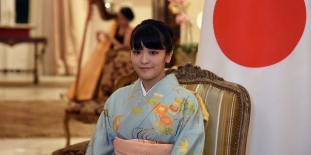 Japan's Princess Mako smiles during a meeting with Paraguayan President Horacio Cartes (not in frame) at the government house Mburuvicha Roga in Asuncion, on September 8, 2016.Prncess Mako visits Paraguya to attend celebrations for the 80th anniversary of the start of the Japanese immigration. / AFP / NORBERTO DUARTE (Photo credit should read NORBERTO DUARTE/AFP/Getty Images)