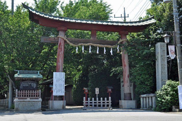 倒壊前の鷲宮神社の鳥居