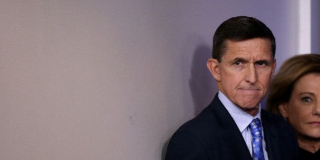 National security adviser General Michael Flynn arrives to deliver a statement during the daily briefing at the White House in Washington U.S., February 1, 2017. Picture taken February 1, 2017. REUTERS/Carlos Barria