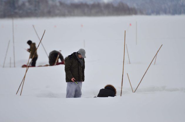 朱鞠内湖。極寒のため、冬は水面が凍り、ワカサギ釣りなどを楽しむことができる＝北海道幌加内町