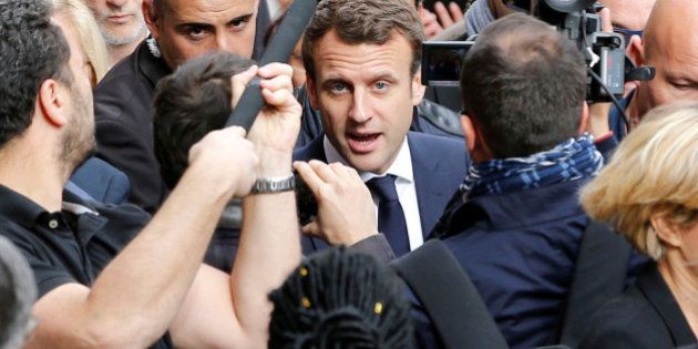 Emmanuel Macron, head of the political movement En Marche !, or Onwards !, and candidate for the 2017...