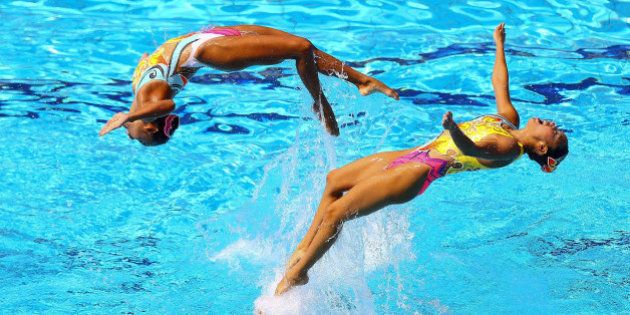 RIO DE JANEIRO, BRAZIL - AUGUST 19: Team Japan competes in the Synchronized Swimming Teams Free Routine on Day 14 of the Rio 2016 Olympic Games at the Maria Lenk Aquatics Centre on August 19, 2016 in Rio de Janeiro, Brazil. (Photo by Amin Mohammad Jamali/Getty Images)