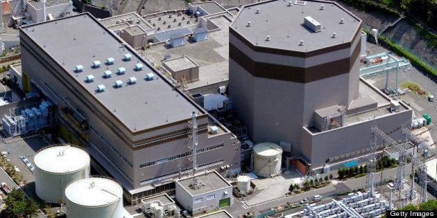 TSURUGA, JAPAN - MAY 15: (CHINA OUT, SOUTH KOREA OUT) In this aerial image, the fault (bottom) that Nuclear Regulation Authority (NRA) concludes it is active, is seen at Japan Atomic Power Company's Tsruga Nuclear Power Plant on May 15, 2013 in Tsuruga, Fukui, Japan. An active geologic fault lies directly under the idled No. 2 reactor at the nuclear power plant, according to a report compiled May 15, jeopardizing the possibility of it being restarted. (Photo by The Asahi Shimbun via Getty Images)
