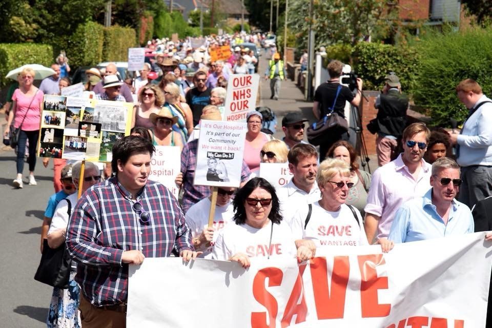 A thousand people marched to protest about the closure of Wantage Hospital