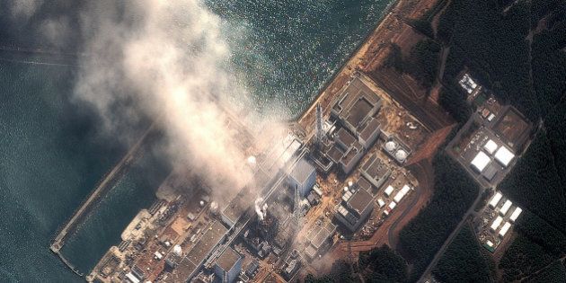 FUTABA, JAPAN - MARCH 14: In this satellite view, the Fukushima Dai-ichi Nuclear Power plant after a massive earthquake and subsequent tsunami on March 14, 2011 in Futaba, Japan. Two explosions the nuclear power station one today and the first two days ago at a different reactor housing unit. Japanese officials said cooling systems have also failed at a third reactor as a result of an earthquake measuring 8.9 on the Richter scale that hit the northeast coast of Japan on March 11, 2011 and tsunami that knocked out electricity to much of the region. (Photo by DigitalGlobe via Getty Images)