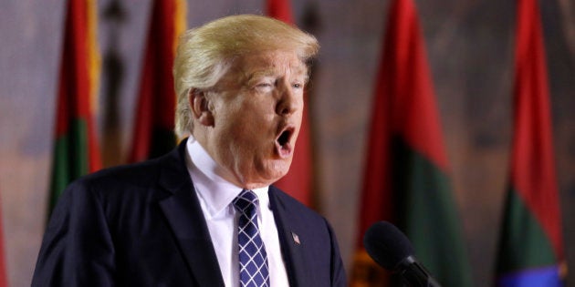 U.S. President Donald Trump delivers the keynote address at the U.S. Holocaust Memorial Museum's