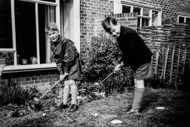 Terry with best friend David Webb in Wantage in 1962, the year before the accident with barbed wire that left him needing an emergency trip to hospital