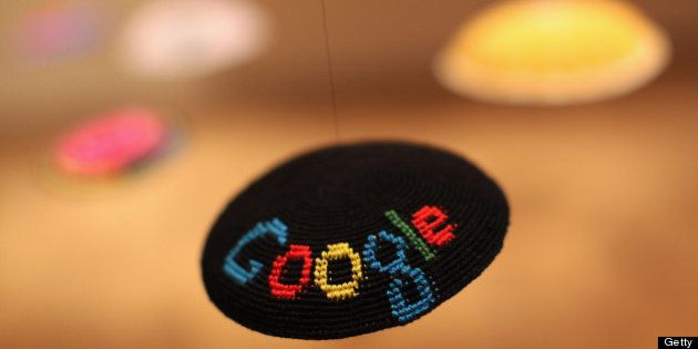BERLIN, GERMANY - MAY 31: The Google logo is seen on a yamulke hanging at the Jewish Museum as part of the exhibition 'The Whole Truth: Everything You Always Wanted to Know about Jews' on May 31, 2013 in Berlin, Germany. (Photo by Adam Berry/Getty Images)