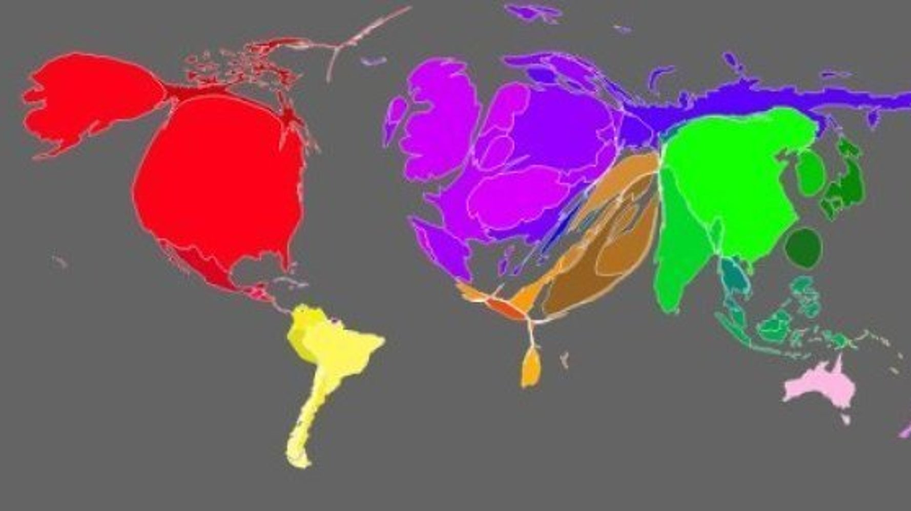 富の大きさ で世界地図をつくると 日本はこう姿を変える 画像 ハフポスト News