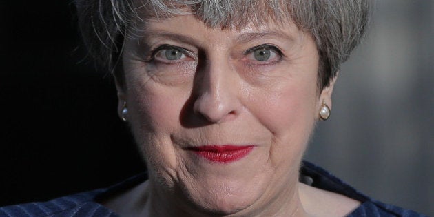 British Prime Minister Theresa May speaks to the media outside 10 Downing Street in central London on April 18, 2017. British Prime Minister Theresa May called today for an early general election on June 8 in a surprise announcement as Britain prepares for delicate negotiations on leaving the European Union. / AFP PHOTO / Daniel LEAL-OLIVAS (Photo credit should read DANIEL LEAL-OLIVAS/AFP/Getty Images)